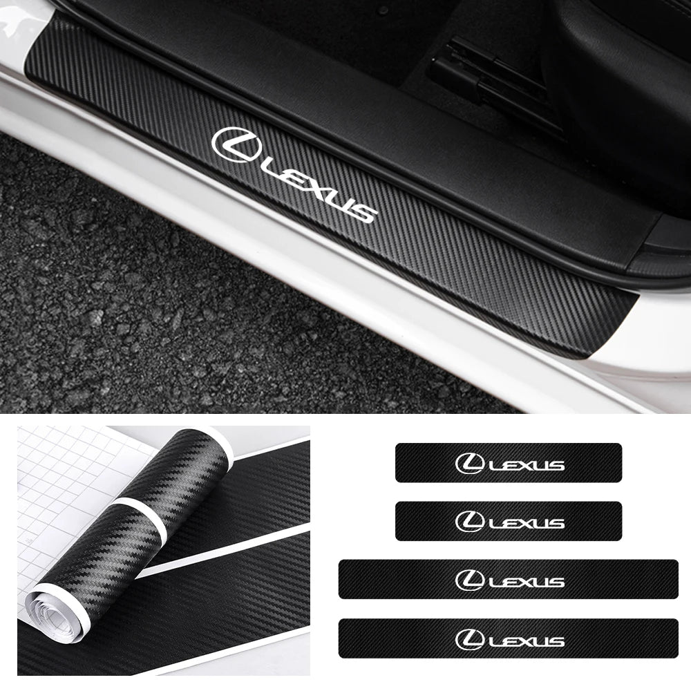 Carbon Fiber Anti-Scratch Car Door Sill Sticker For Lexus